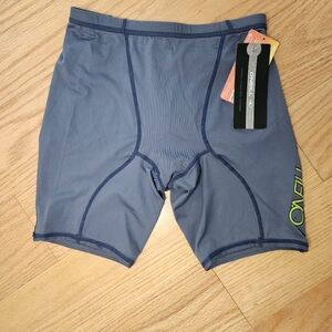 Onzie Kids Swim Trunks in Gray and Neon Green